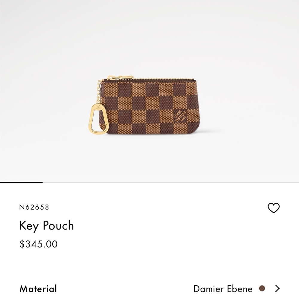 Louis Vuitton Damier Ebene Key Pouch with Gold Accents - Picture 3 of 7